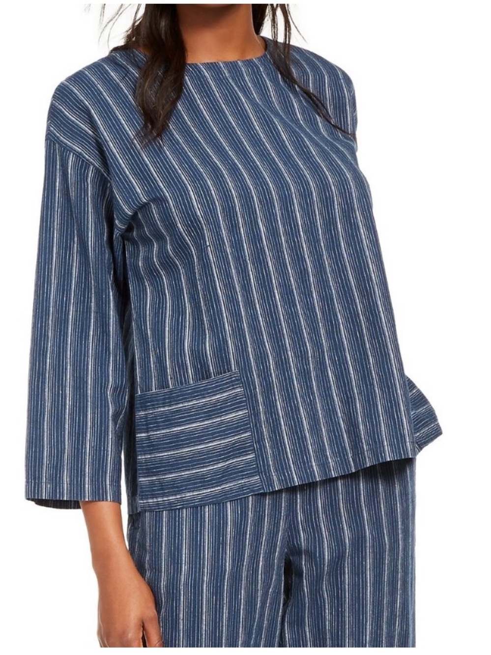 EILEEN FISHER Stripe Boxy Top  Hemp & Organic Cotton